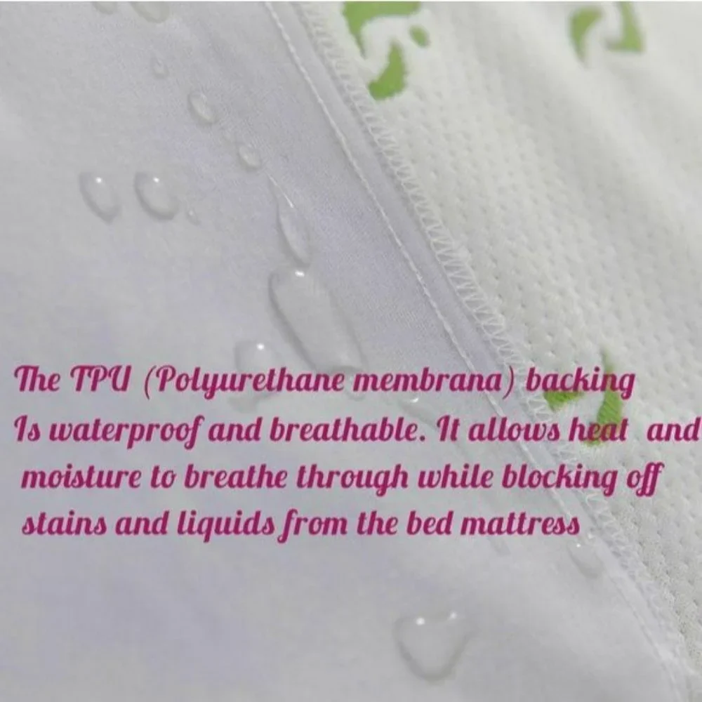 Waterproof Mattress Protector And Pillowcase Breathable Bamboo Jacquard Set Twin